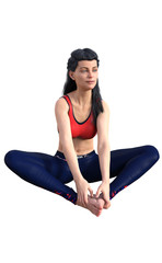 Fototapeta premium Yoga Render - Victoria8 Stretch Sitting
