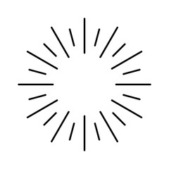 Obraz premium Sun rays hand drawn, linear drawing