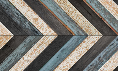 Shabby wooden boards texture for background. Wooden wall with herringbone pattern.