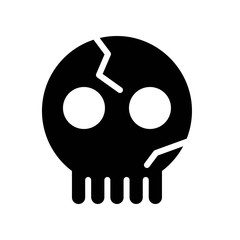 climate related cracked and scary skeleton vector in solid design,