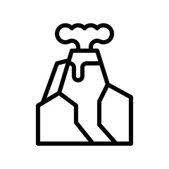 climate related fire volcano or tsunami vector in lineal style,