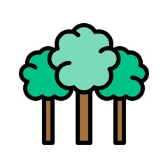 environment related wood trees vector with editable stroke,