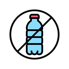 environment related no use waste plastic bottle vector with editable stroke,