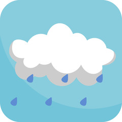 Rain, Simple Icon With  Blue Sky Background