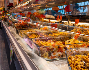 Fresh colors and products for sale in the Barcelona market