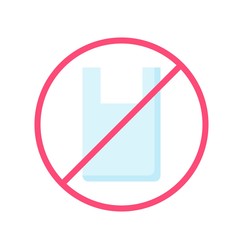 environment related no use plastic bag or forbidden vector in flat style,
