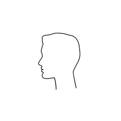 Man head silhouette line icon. Vector illustration in flat