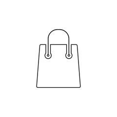 Shopping bag vector line icon in flat