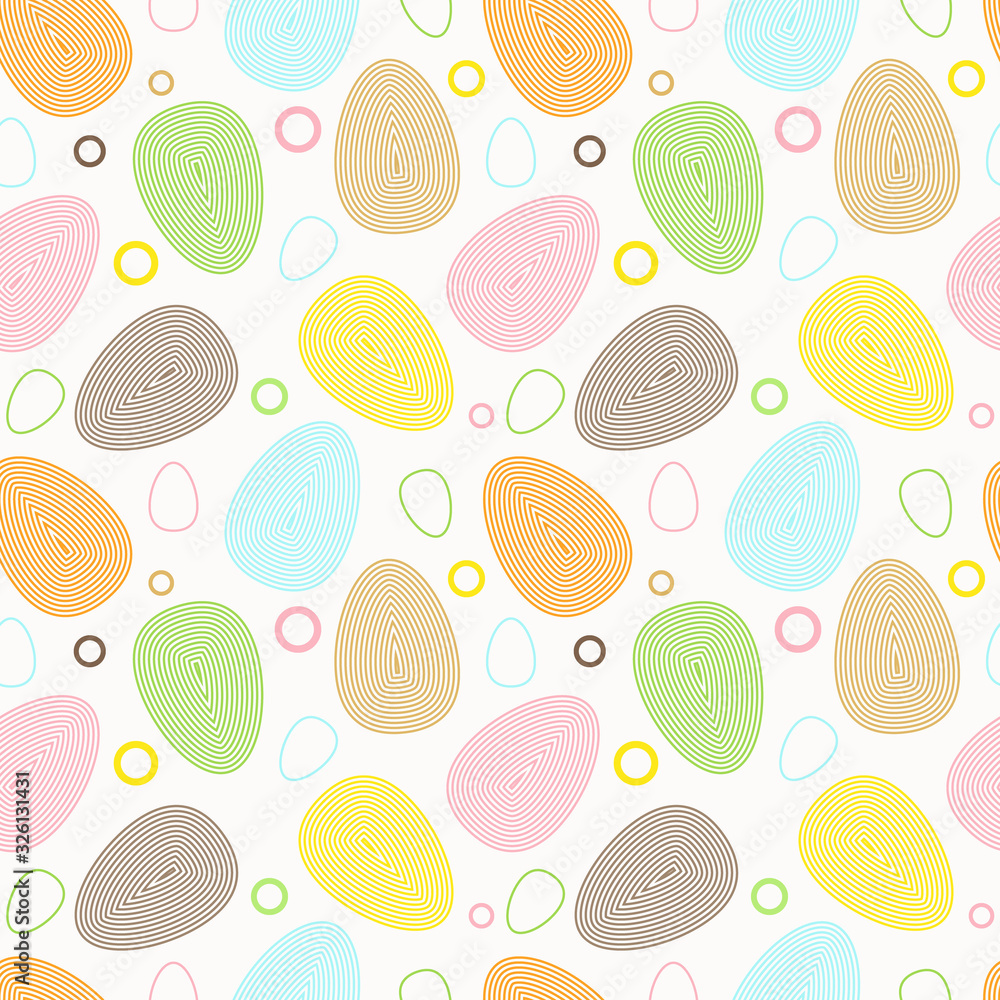 Poster seamless pattern with multi-colored easter eggs on a white background. can be used to create cards, 