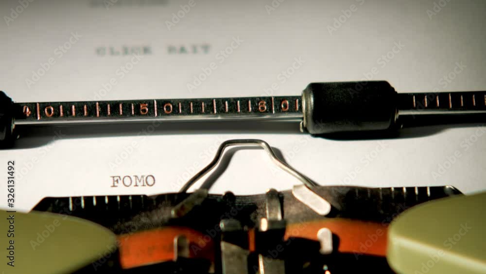 Poster fomo typewriter 4k visual resource high res graphic resource explainer video background with copy sp