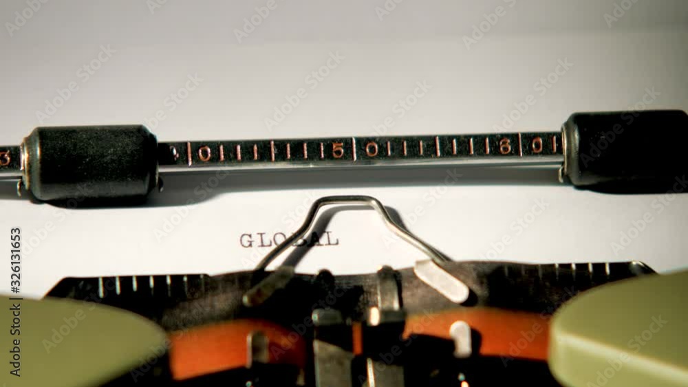 Fototapete global typewriter 4k visual resource high res graphic resource explainer video background with copy 