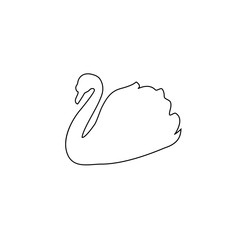 Swan line icon logo and symbol vector illustration in flat