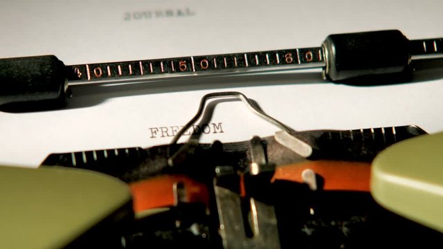 Freedom typewriter 4K Visual Resource high res graphic resource explainer video background with copy space for text or image