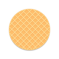 Round waffle icons isolated on white background. Belgium round waffles in flat style. Breakfast food. Vector illustration EPS 10.