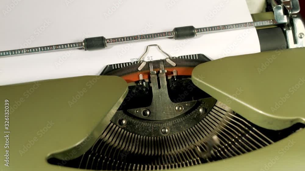 Poster human rights typewriter wide. shot v4k visual resource high res graphic resource explainer video bac