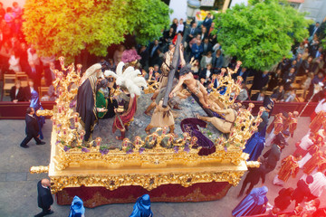 Traditional processions of Holy week on the streets of Spain.