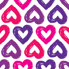 Vector seamless pattern with hearts. Abstract background for Valentine's Day.