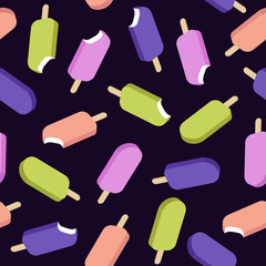 Vector seamless pattern with ice creams