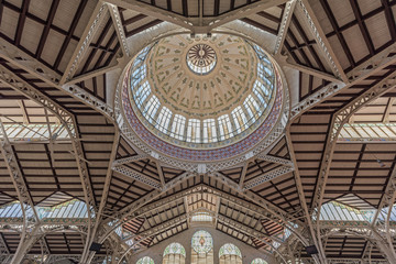 Valencia - Inside view of the ceiling of the central market (mercat central); Spain