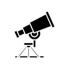 Astronomy lesson black icon, concept illustration, vector flat symbol, glyph sign.