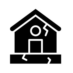 pollution related damage house or real estate vector in solid design,