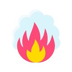 pollution related smock spread from fire or bonfire vector in flat style,