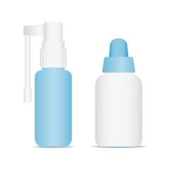 Realistic medical bottle and spray