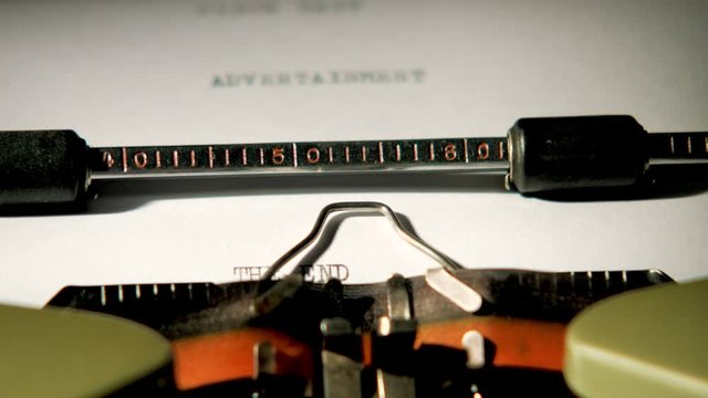The end typewriter 4K Visual Resource high res graphic resource explainer video background with copy space for text or image