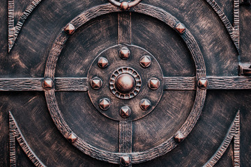ornate wrought-iron elements of metal gate decoration