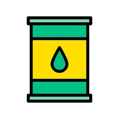 sustainable or recycle related oil barrel vector with editable stroke,