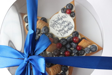 Sweety gift for for father's day and men's day with cake background