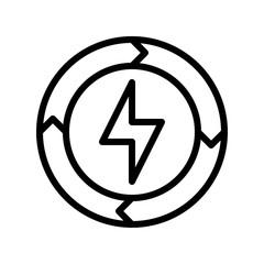 sustainable or recycle related recycling electricity or thunderbolt vector in lineal style,