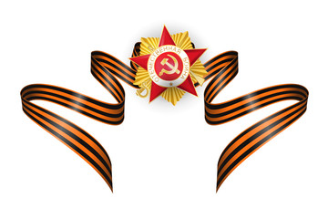 Obraz premium Saint George ribbon with red star golden order