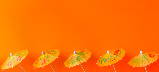 Paper cocktail umbrellas.