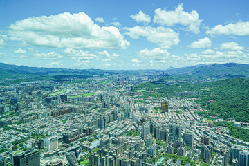 Fototapeta premium 台北１０１から見える台北の街並みと青空