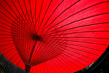 真っ赤な和傘のイメージ