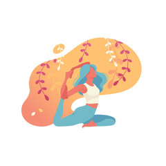 Illustrations for beauty, spa, wellness, natural products, cosmetics, body care, fitness isolated on white background. Flat illustration concepts for website and mobile website development. - Vector