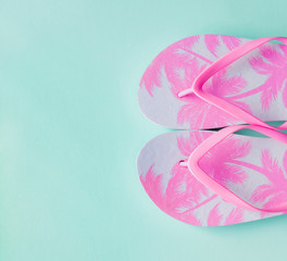 Pink flip flops.
