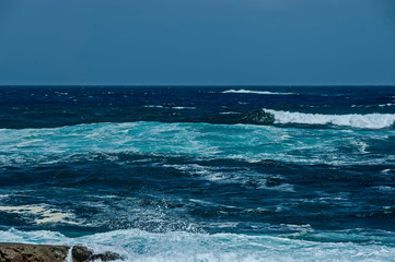 Sea shore on Atlantic ocean by Cape Town, South Africa