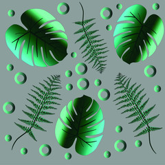 pattern with leaves big and small