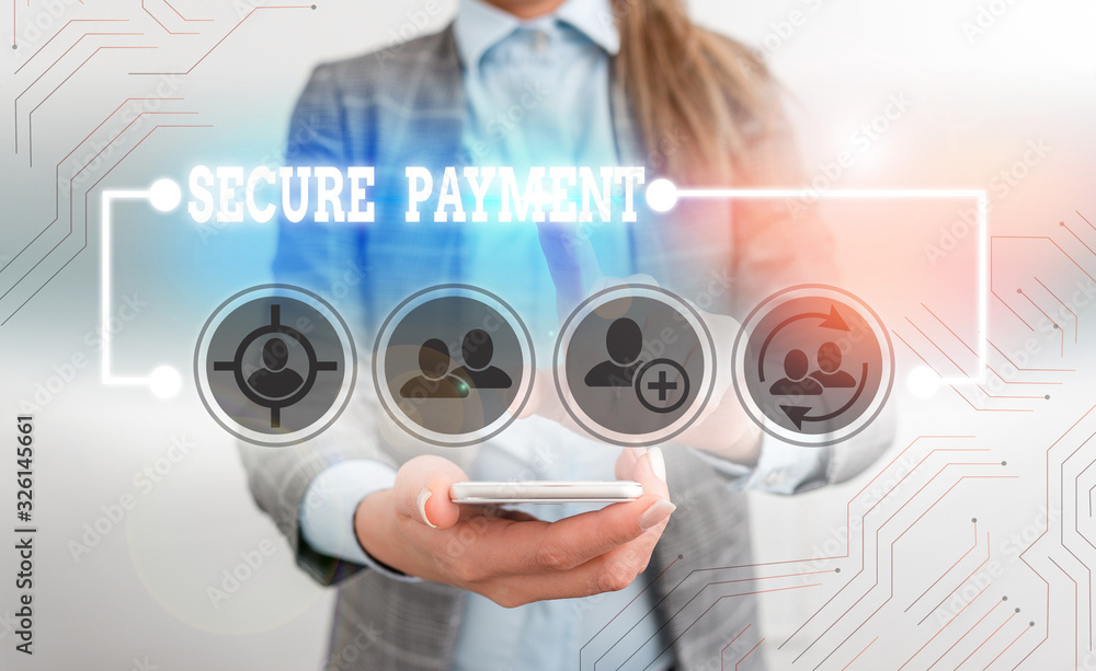 Poster handwriting text writing secure payment. conceptual photo webpage where credit card numbers are ente