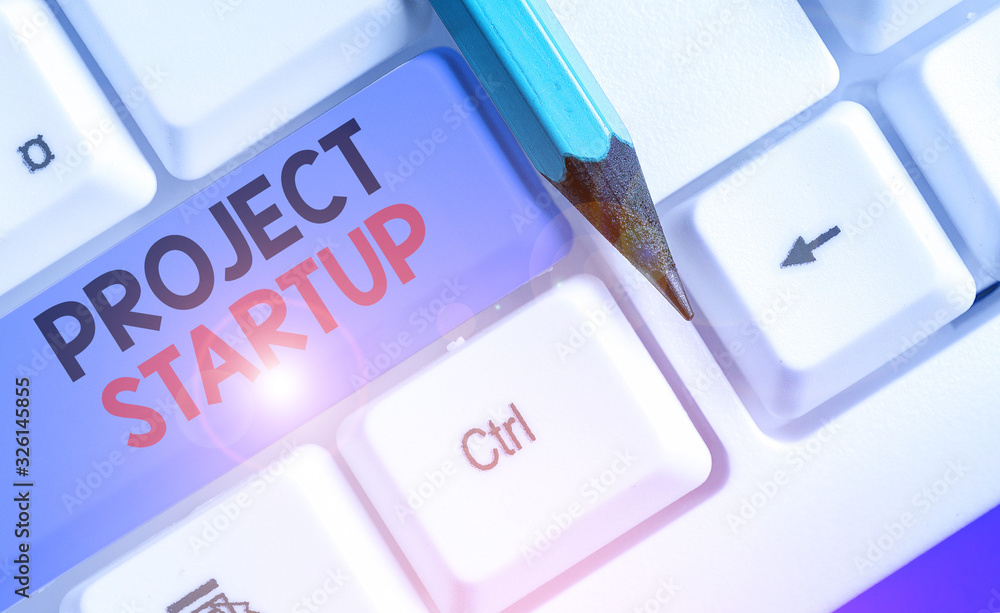 Poster word writing text project startup. business photo showcasing a project done on the side not setting 