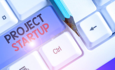Word writing text Project Startup. Business photo showcasing a project done on the side not setting...