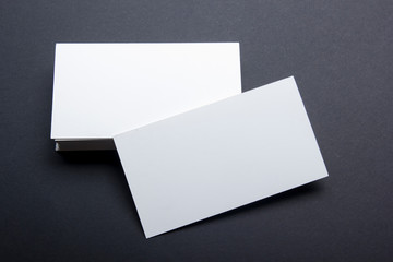 Business cards blank. Mockup on color background. Flat Lay. copy space for text