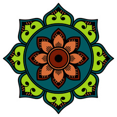 Ethnic Mandala Ornament. Arabic, Pakistan, Moroccan, Turkish, Indian, Spain motifs