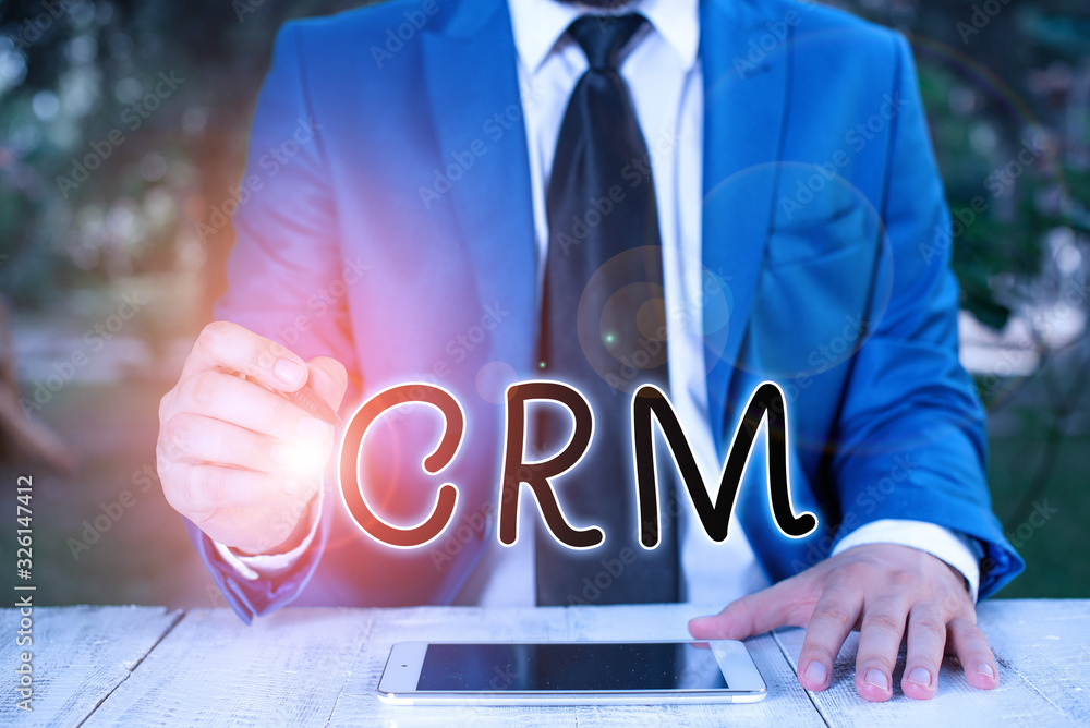 Poster handwriting text writing crm. conceptual photo strategy for analysisaging the affiliation interactio