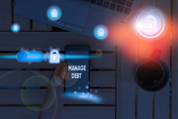 Word writing text Manage Debt. Business photo showcasing unofficial agreement with unsecured...