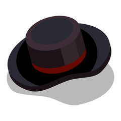 Black hat. Vector isometric illustration.