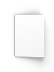 Magazine with open cover. Vertical A4 format. 3d illustration.