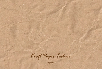 Fototapeta na wymiar Vector kraft paper sheet. Brown rough paper texture. Wrapping